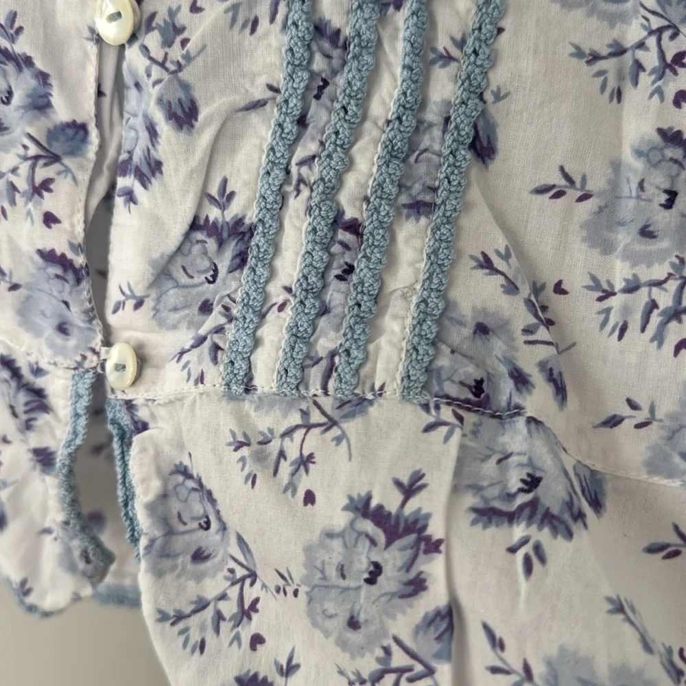 April Cornell Women's Button Down Top Cottage core Prairie Summer Cotton Size L - Picture 3 of 7